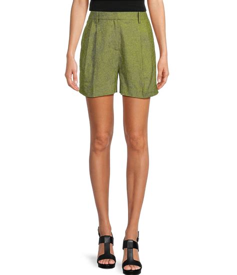 michael kors pleated linen shorts|michael kors linen with gold.